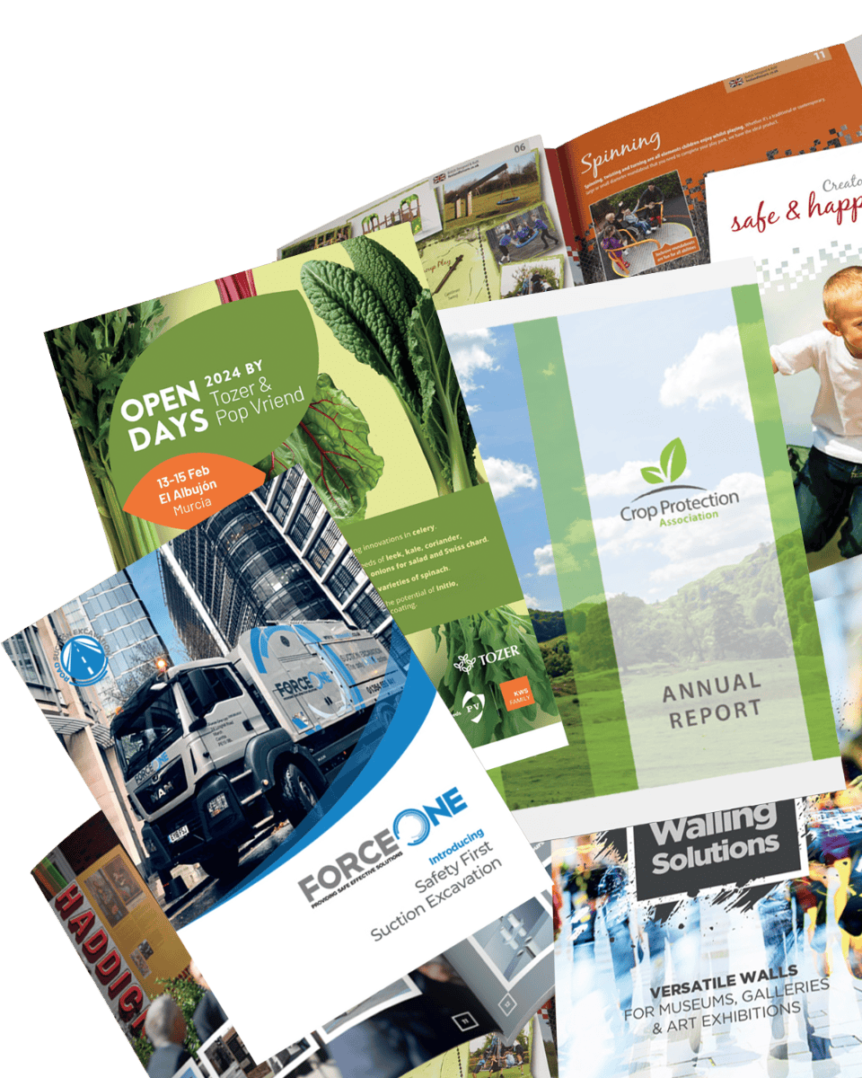 Collection of brochures designed by us
