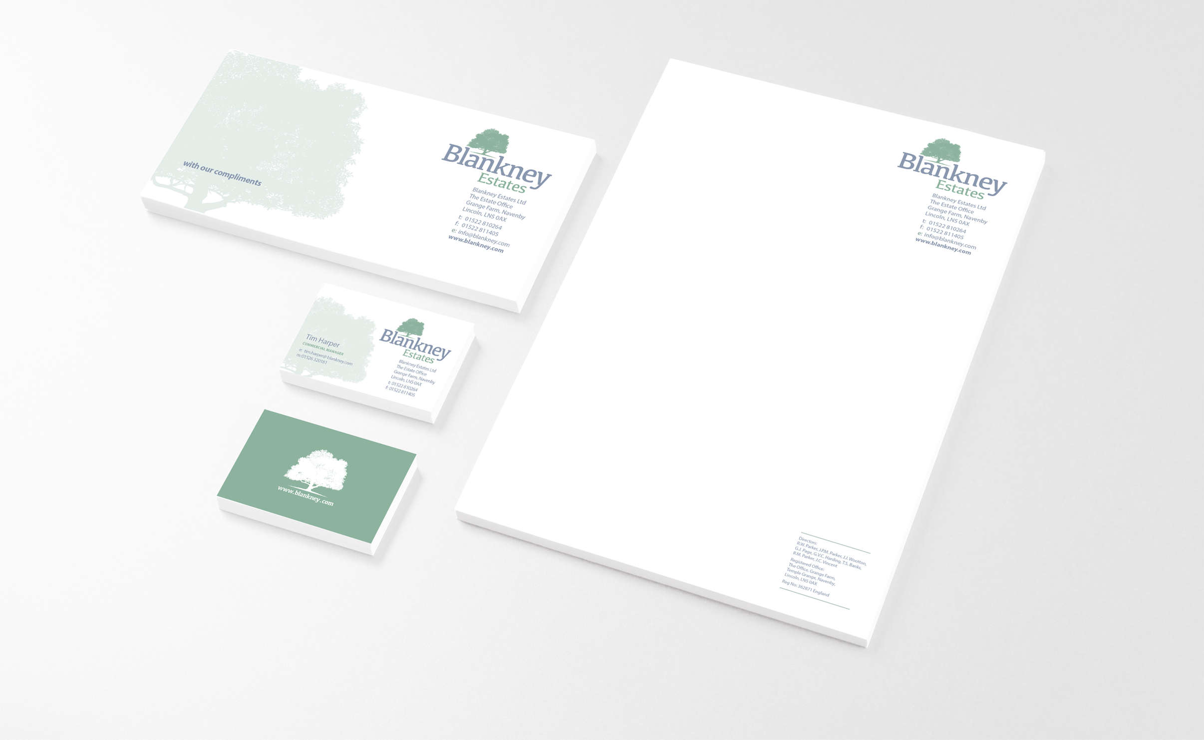 Blankney Estates literature and stationery