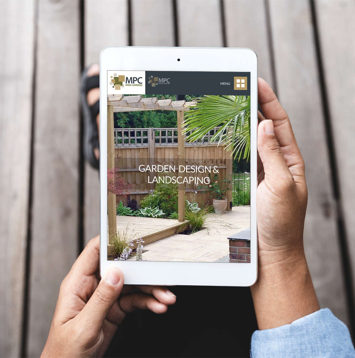March Patio Centre responsive website on tablet